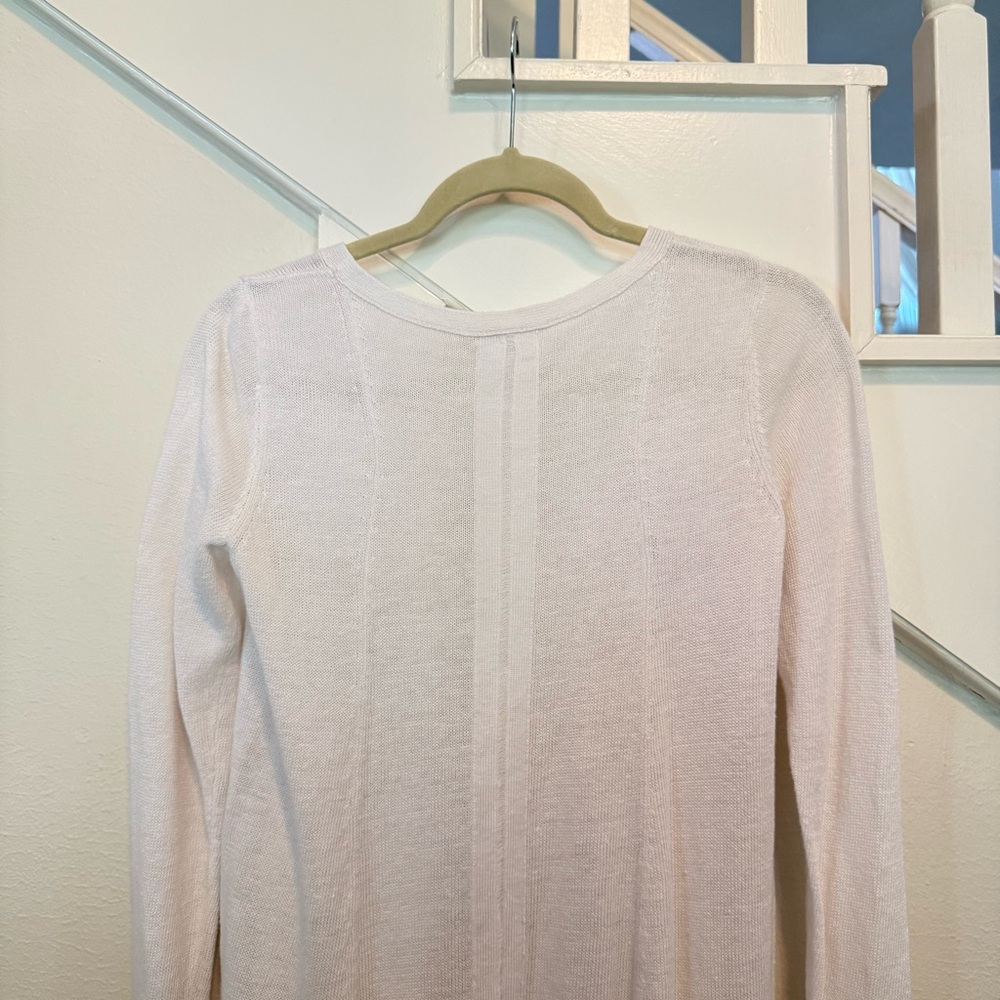 Eileen Fisher 100% Organic Linen White Long Sleeves Top size XS/TP - Picture 6 of 8